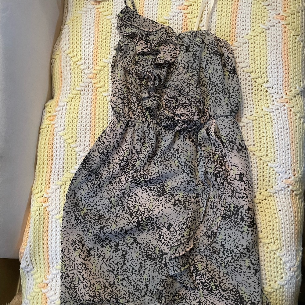 BCBG Ruffled one shoulder strap dress XS